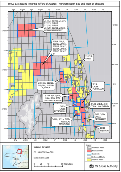 31st licensing round maps: Who won what? - News for the Oil and Gas Sector